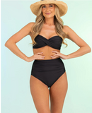 Twist Front Wire Free Bandeau Bikini Top