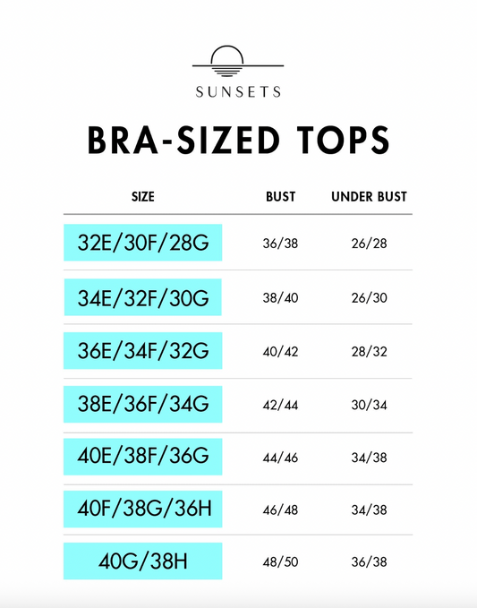 Sunsets Elsie Solid Tiered E/F/G Sizing Bikini Top