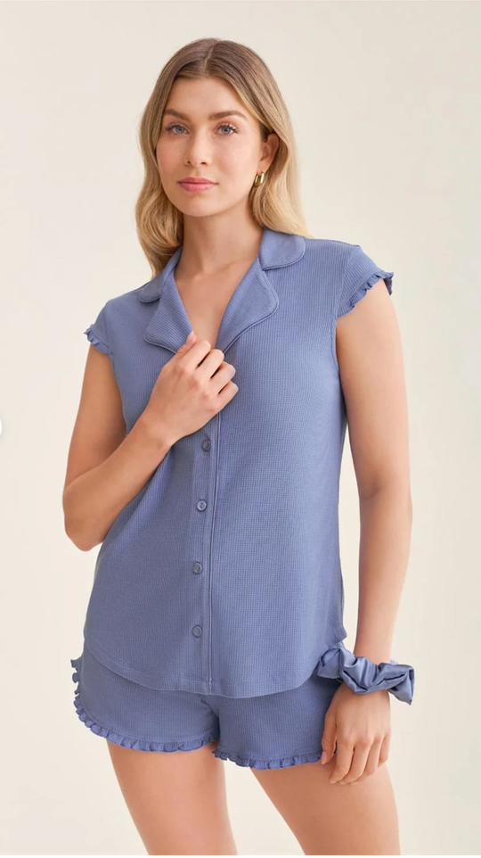 Fleur't Shortie PJ Set w/ Scrunchie