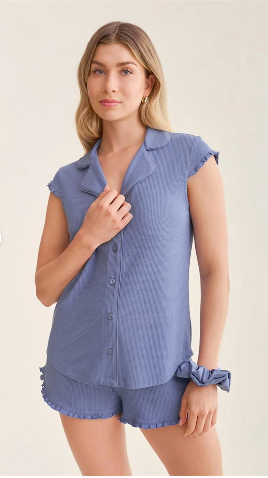 Fleur't Shortie PJ Set w/ Scrunchie