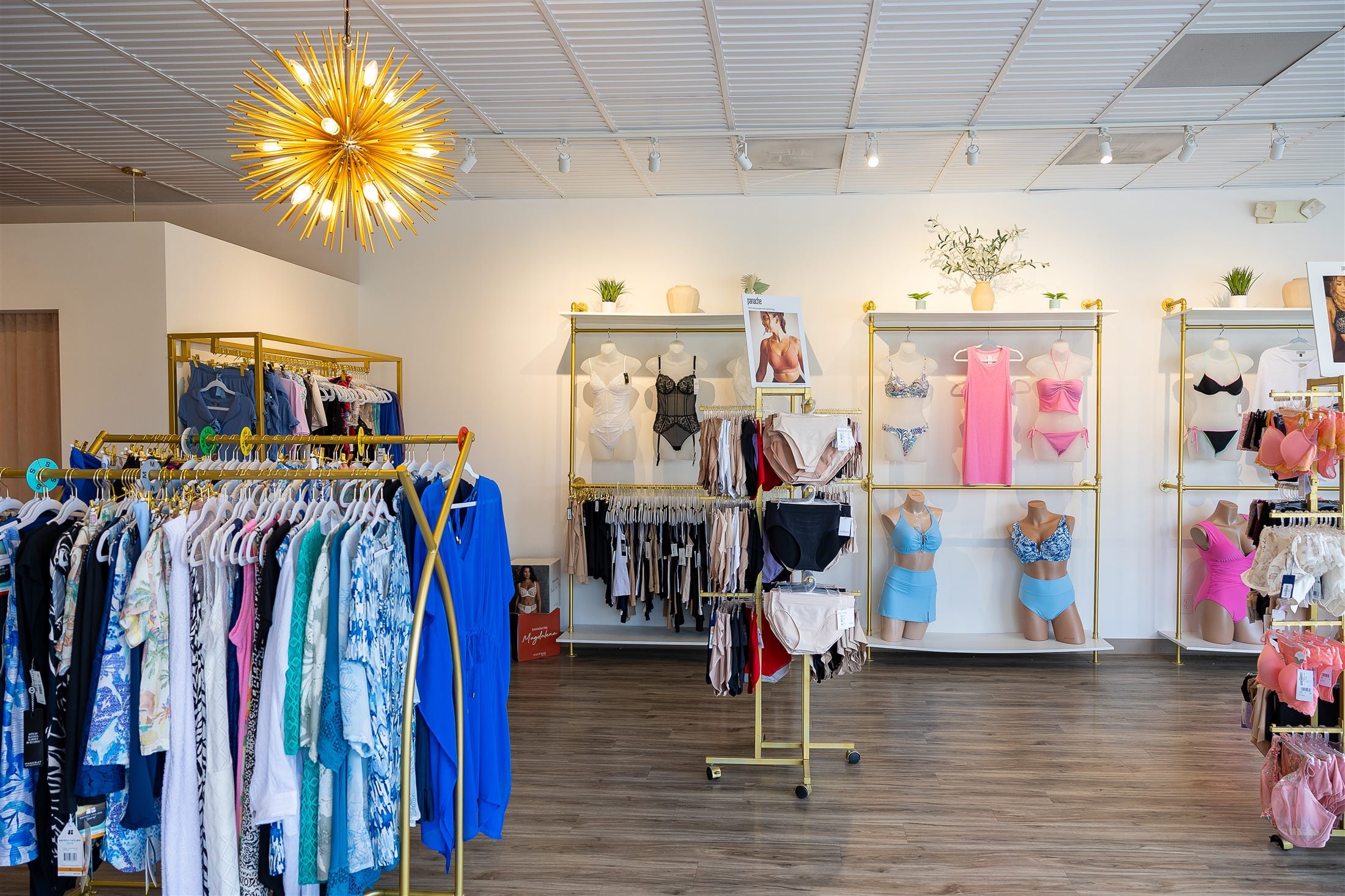 Inside the Sunny J's boutique with lingerie and swimwear displays